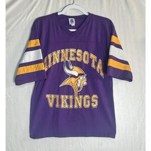 Vintage 90s Minnesota Vikings Logo 7 USA Made NFL Football Shirt Mens M Purple